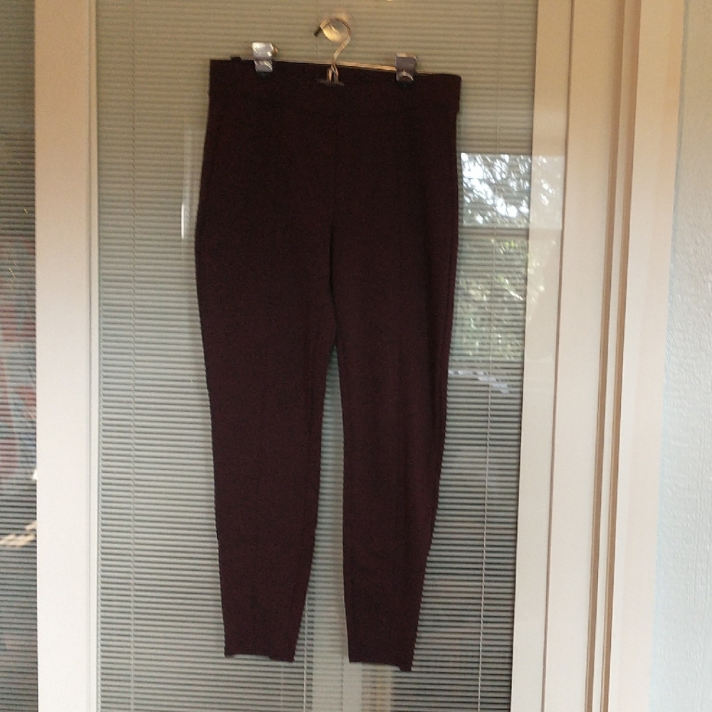 Maurices Burgandy Ponte Leggings Medium